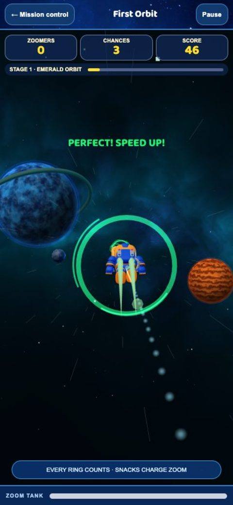 Zoomers game for Sunshine Snacks